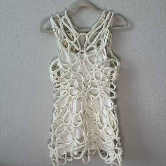 Cult Gaia Danica Crochet Sheer Mini Dress
Coverup Off White SZ S - Picture 4 of 15